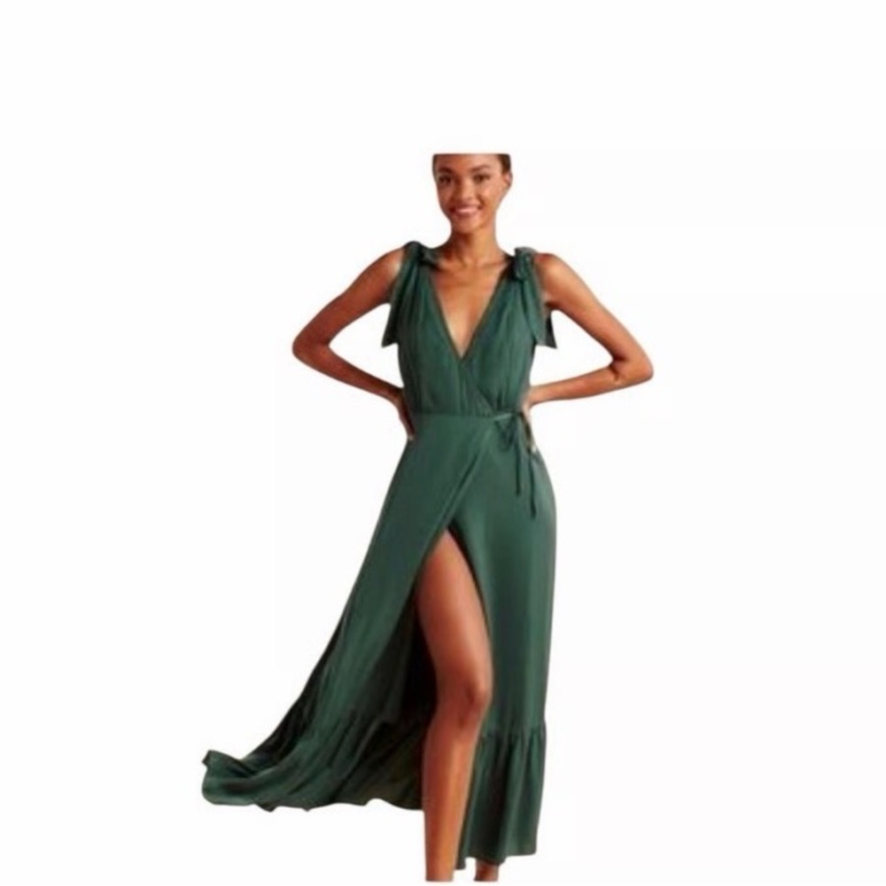 Abercrombie and Fitch V Neck and V back Emerald Dress